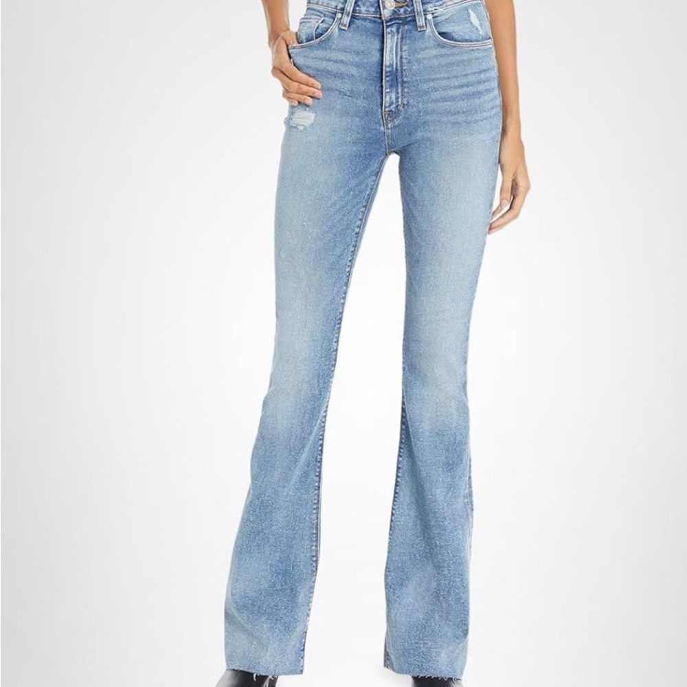 New HUDSON Womens Holly High Rise Flare Jean Raw hem Size 33